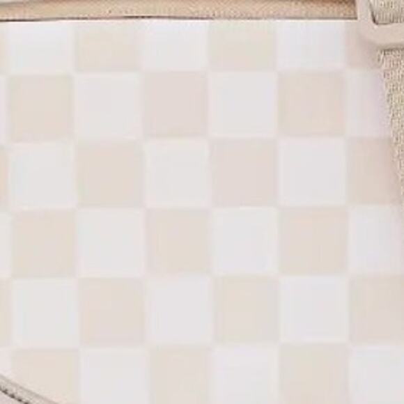 Checkered Nylon Fanny Pack Sling Bags Cream Beige - Picture 2 of 3